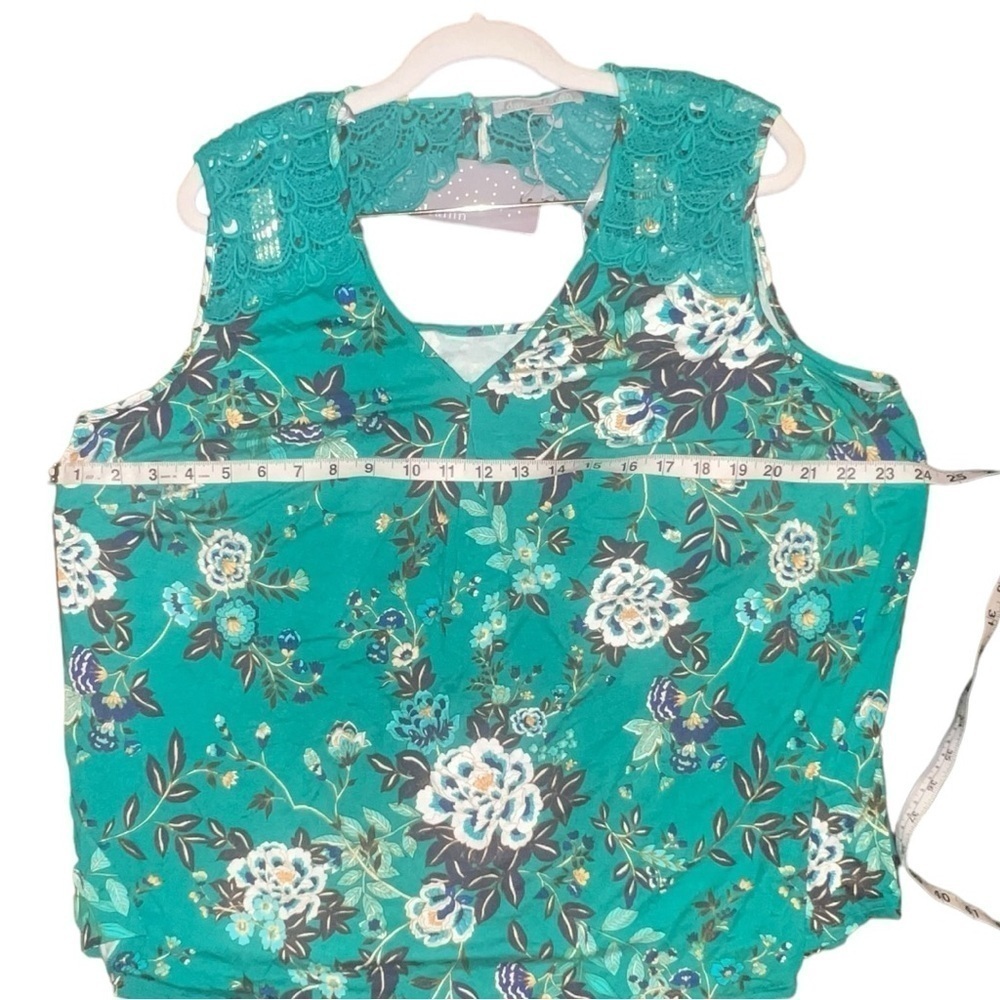 Daniel Rainn green floral lace sleeveless top NWT - Picture 4 of 6